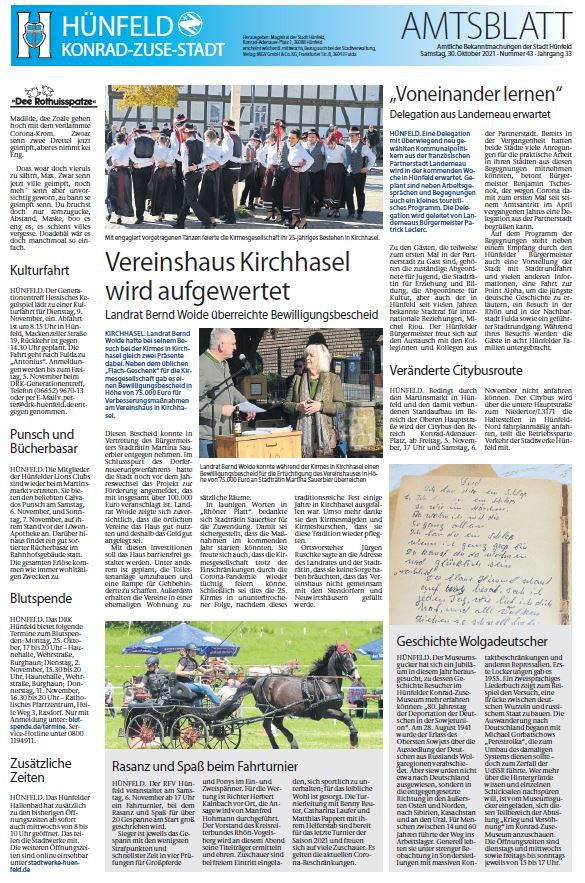 Amtsblatt vom 30. Oktober 2021